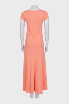 Orange short sleeve maxi dress
