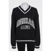 Black unisex pullover