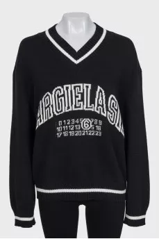 Black unisex pullover