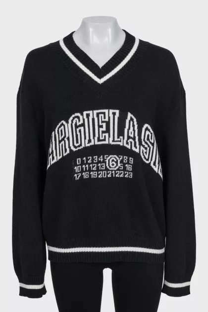 Black unisex pullover