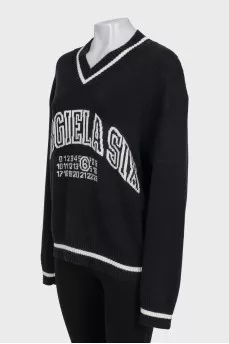 Black unisex pullover