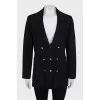 Black jacket with shaped buttons