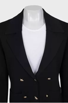 Black jacket with shaped buttons