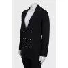 Black jacket with shaped buttons