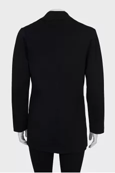 Black jacket with shaped buttons
