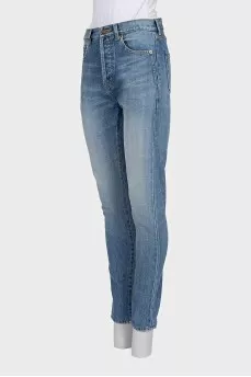 Джинсы slim fit с фирменной вышивкой