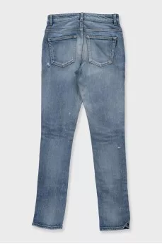 Блакитні рвані джинси skinny fit
