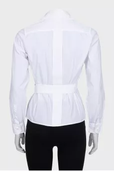 Fitted wrap shirt with buckle