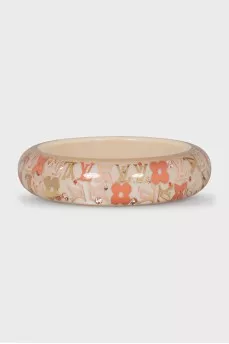 Rigid bracelet decorated with rhinestones and logo