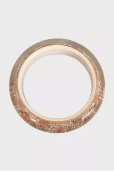 Rigid bracelet decorated with rhinestones and logo
