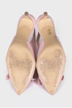 Suede slingbacks with fringe