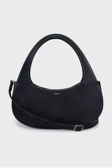 Black leather hobo bag