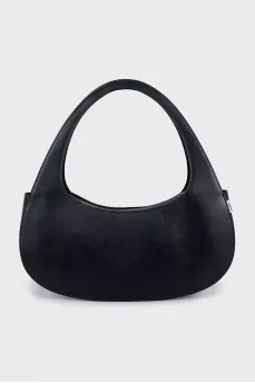 Black leather hobo bag