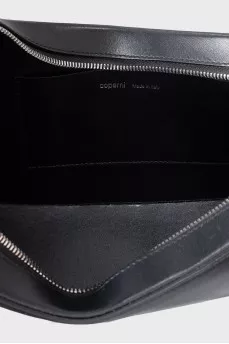 Black leather hobo bag