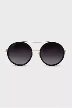 Round sunglasses with logo on the temples