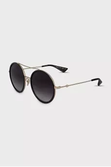 Round sunglasses with logo on the temples