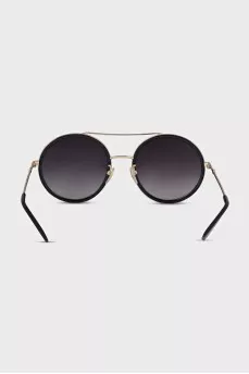 Round sunglasses with logo on the temples
