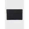 Leather cardholder with brand logo