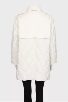 White quilted jacket with a zip