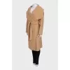 Brown wool and cashmere coat with belt