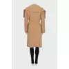 Brown wool and cashmere coat with belt