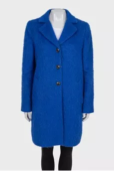 Blue single-breasted coat