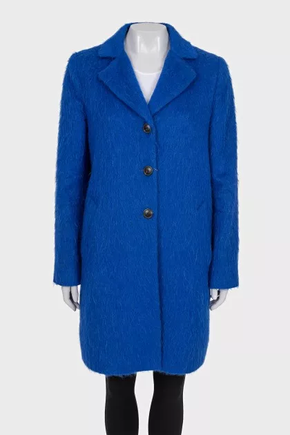 Blue single-breasted coat