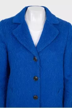 Blue single-breasted coat