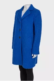 Blue single-breasted coat