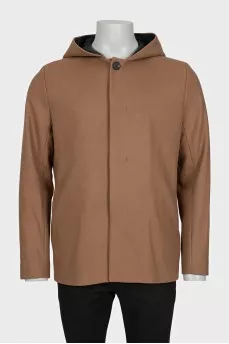 Men's coat with a hood