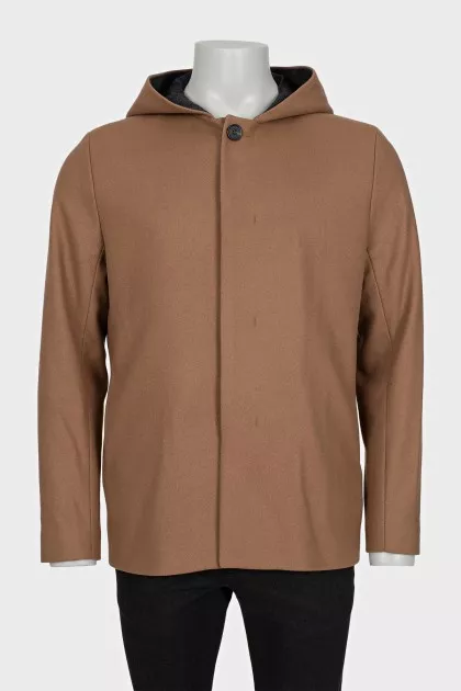 Men's coat with a hood