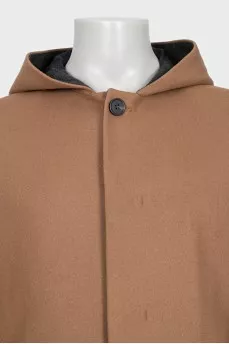 Men's coat with a hood