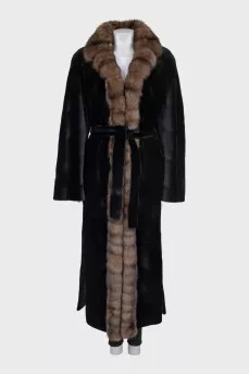 Mink coat with sable fur