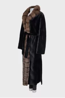 Mink coat with sable fur