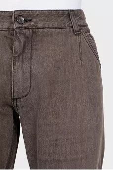 Men's jeans with zippers at the bottom with tag