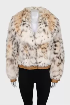 Short lynx fur coat