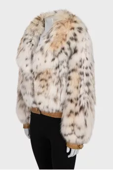 Short lynx fur coat