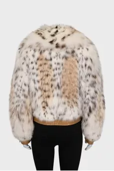 Short lynx fur coat