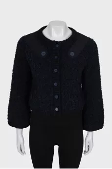 Blue cropped cardigan