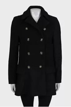 Black combination coat