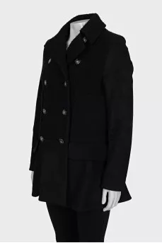 Black combination coat