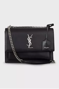 Sunset black leather bag