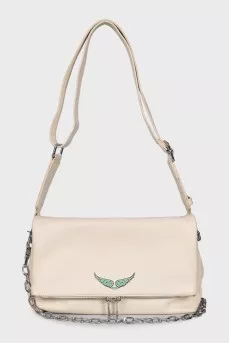 White leather shoulder bag