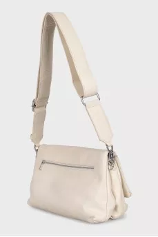White leather shoulder bag