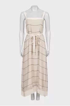 Striped sundress with a belt