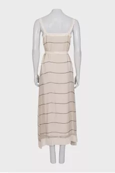 Striped sundress with a belt