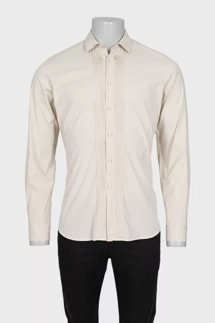 Men's straight pleated shirt