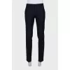 Men's wool, cashmere and silk trousers with creases