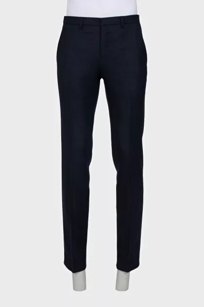 Men's wool, cashmere and silk trousers with creases
