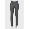 Men's gray wool straight-leg trousers